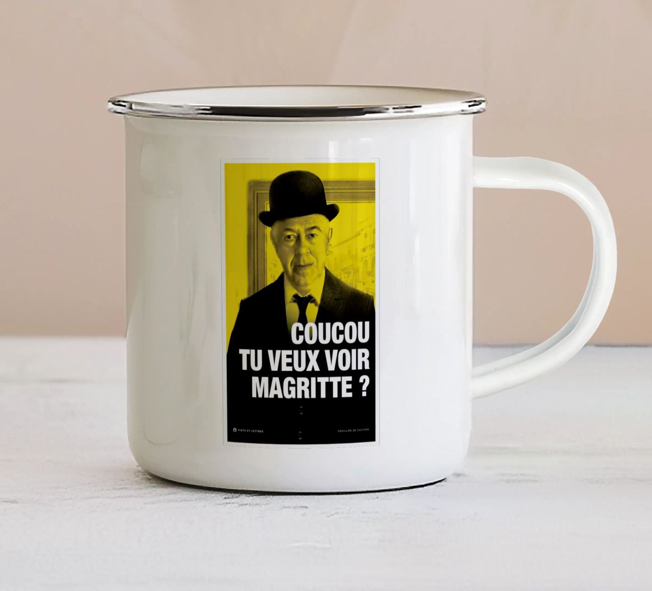 Magritte tazza in smalto da Fists Et Lettres