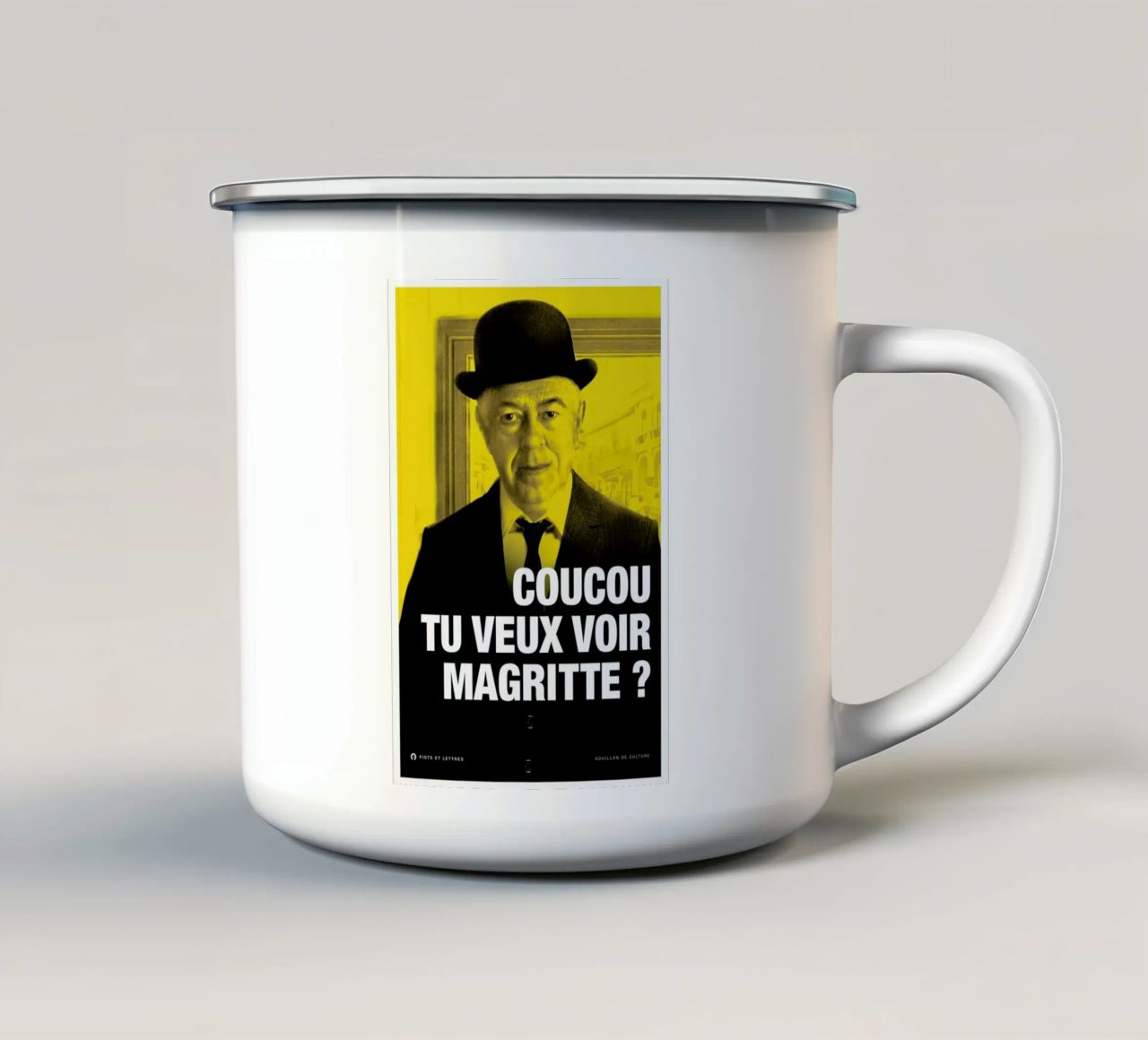 Magritte tazza in smalto da Fists Et Lettres
