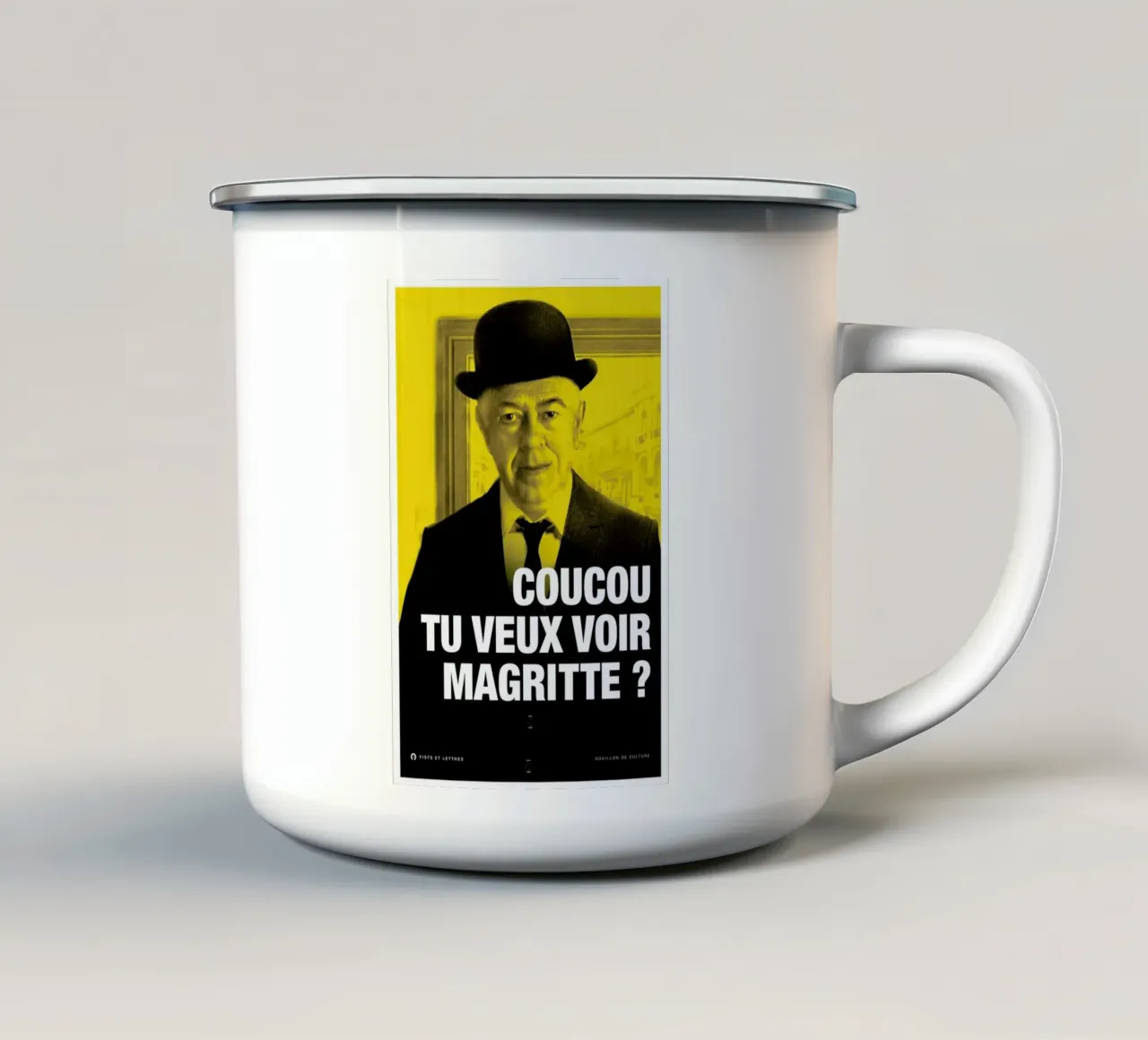 Magritte tazza in smalto da Fists Et Lettres