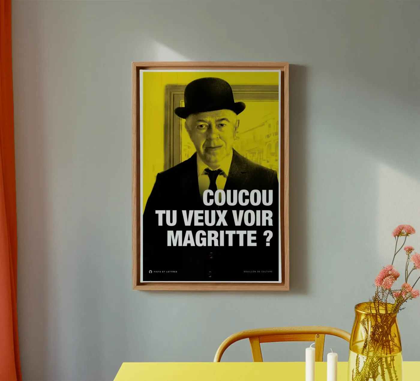 Magritte tela da Fists Et Lettres