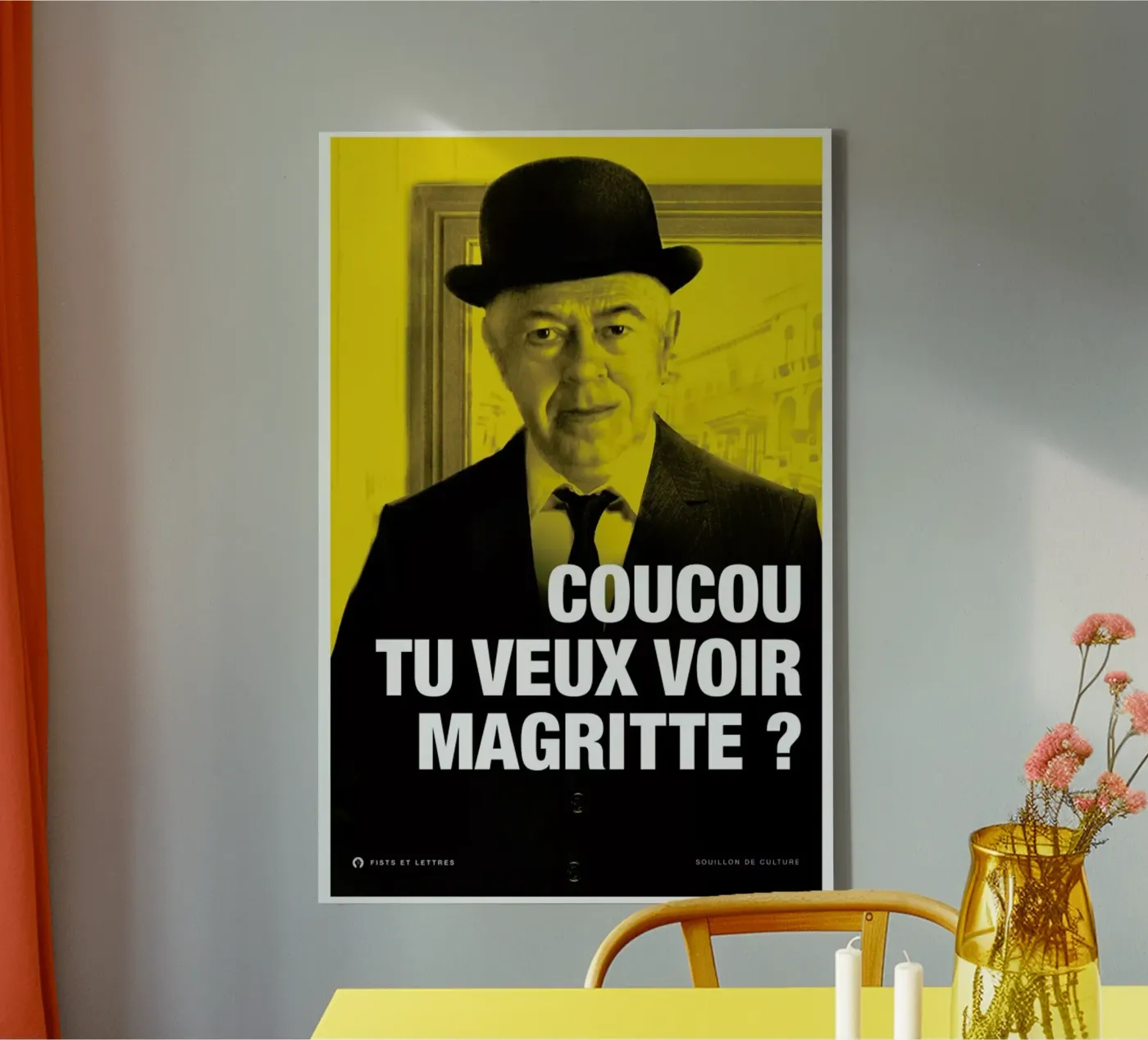 Magritte tela da Fists Et Lettres