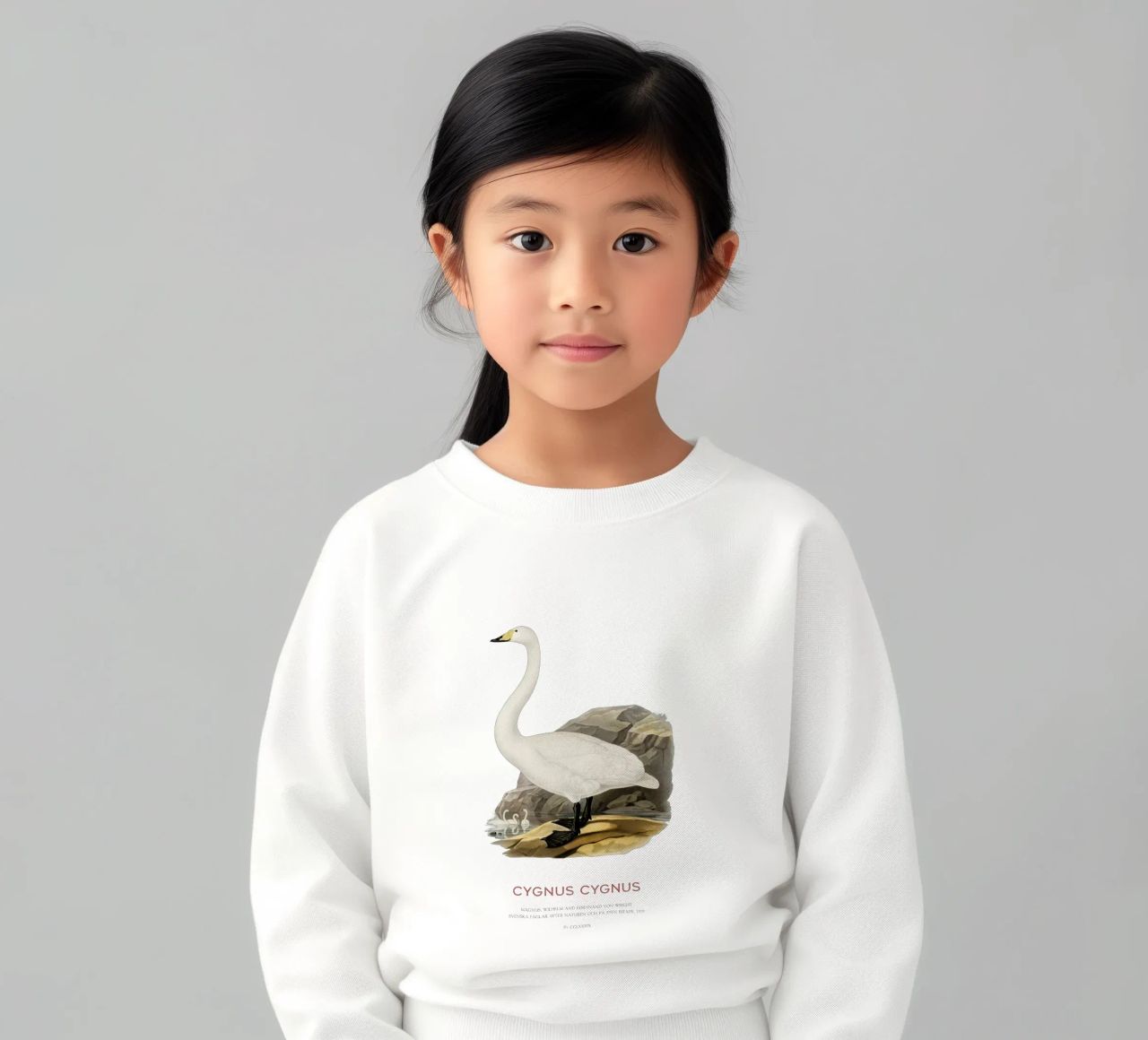 Cigno urlatore o Cygnus cygnus felpa bambino da Vintagrafica
