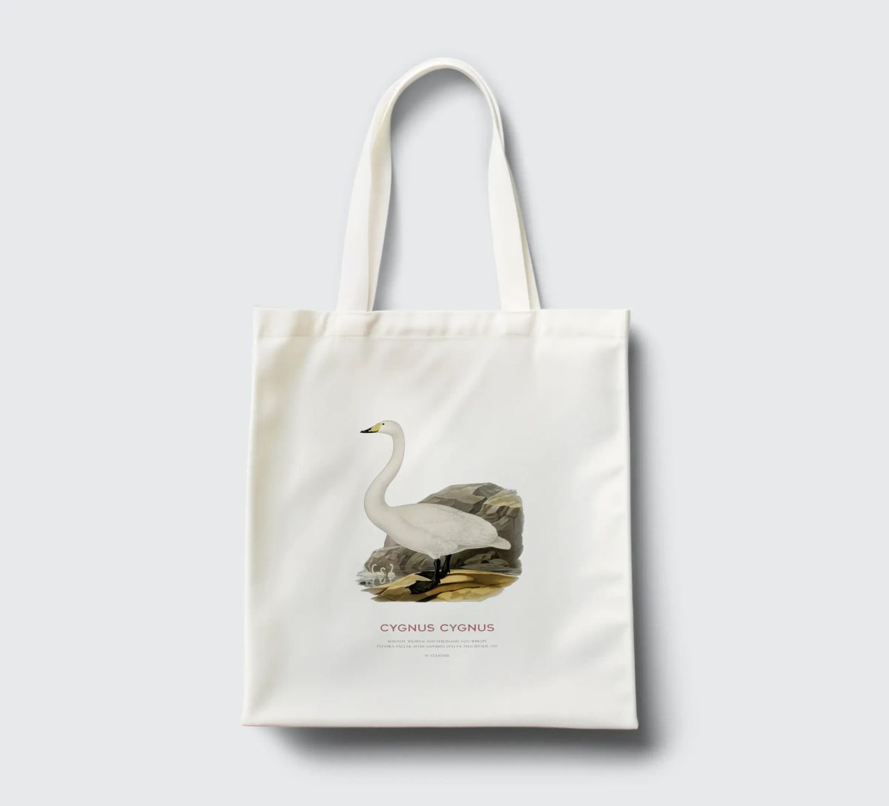 Cigno urlatore o Cygnus cygnus borsa in juta da Vintagrafica