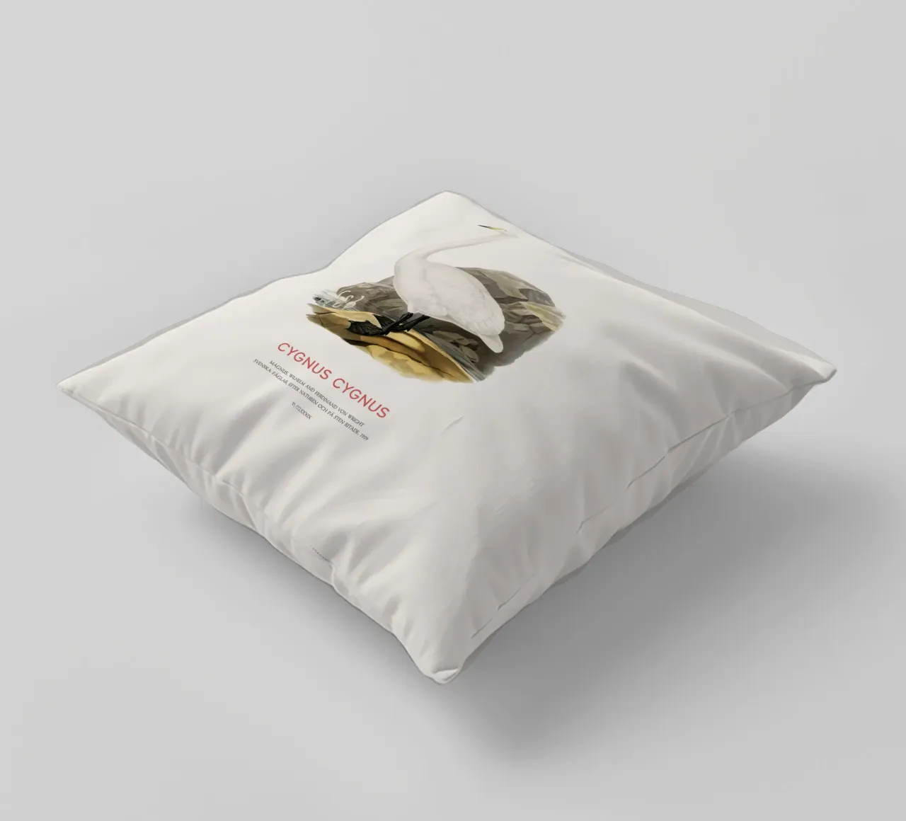 Cigno urlatore o Cygnus cygnus cuscino da Vintagrafica