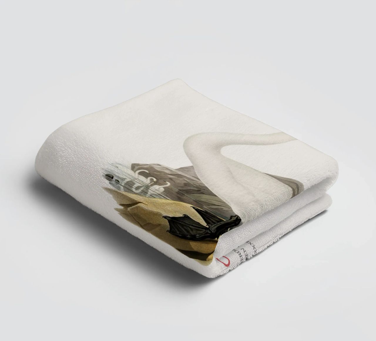 Cigno urlatore o Cygnus cygnus asciugamano da bagno da Vintagrafica