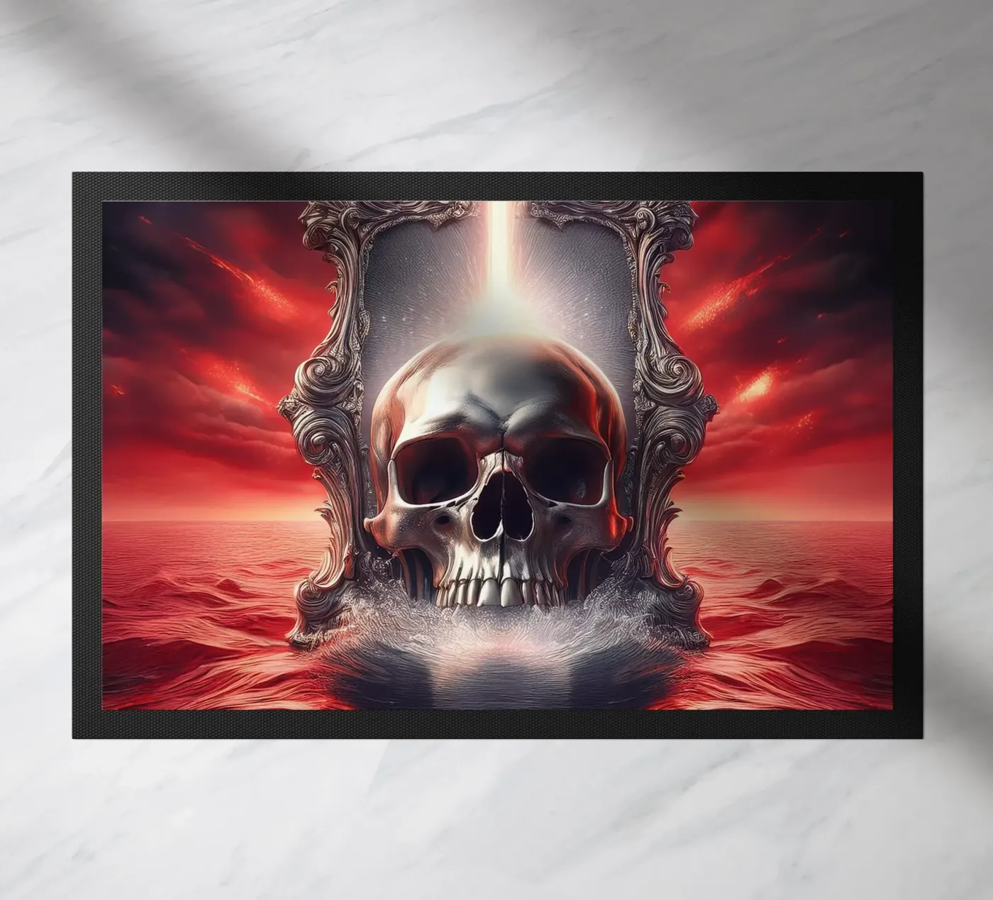 skull 1 doormat by kimmindmuse