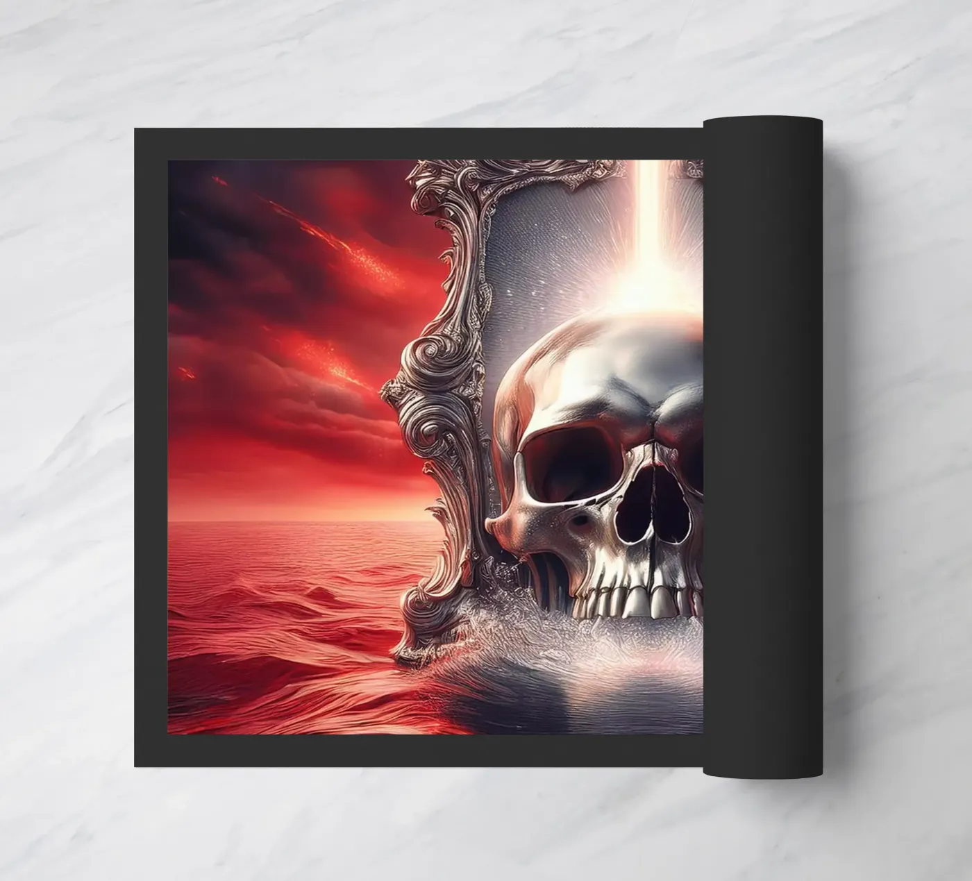 skull 1 doormat by kimmindmuse