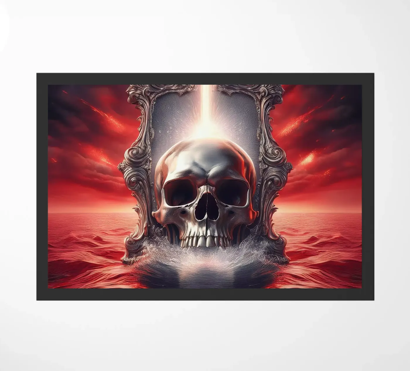 skull 1 doormat by kimmindmuse