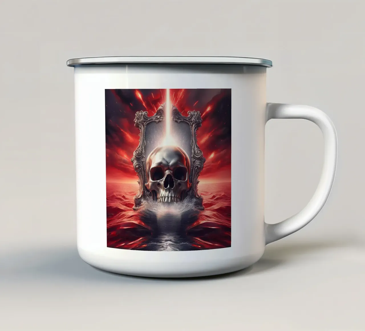 cranio 1 tazza in smalto da kimmindmuse
