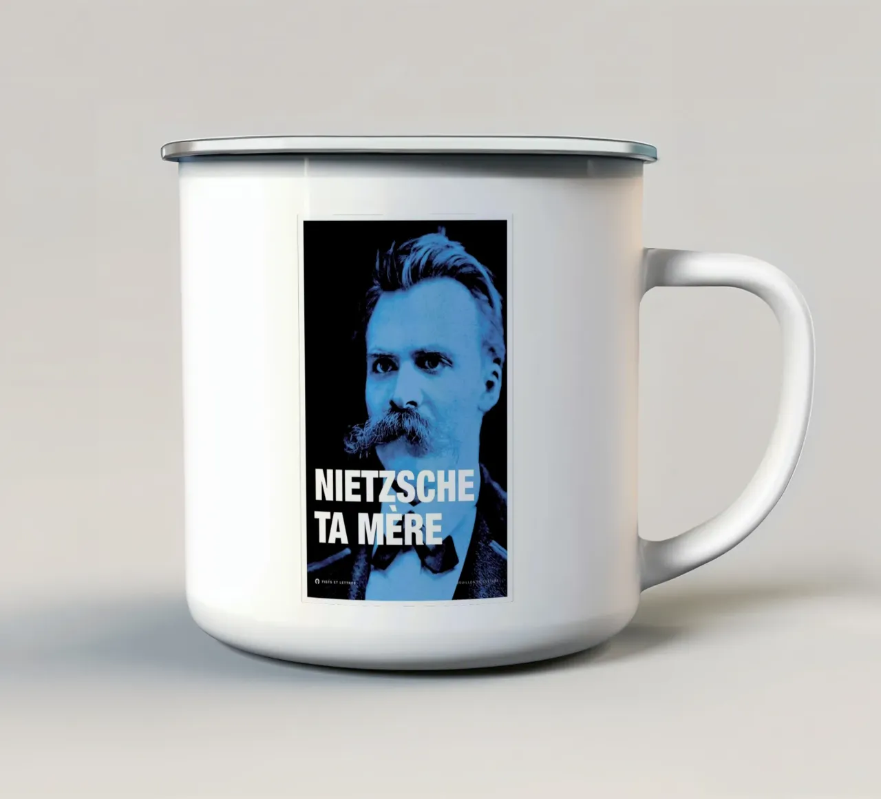 Nietzsche emaille mok van Fists Et Lettres