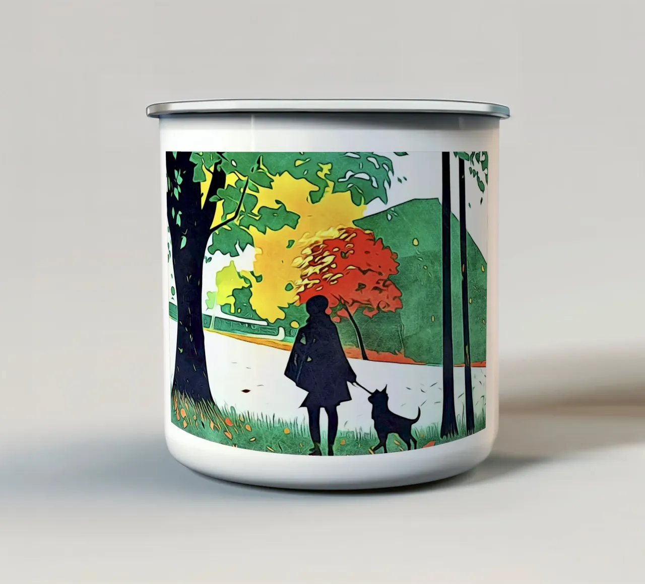 Passeggiata d'autunno tazza in smalto da ZAMART