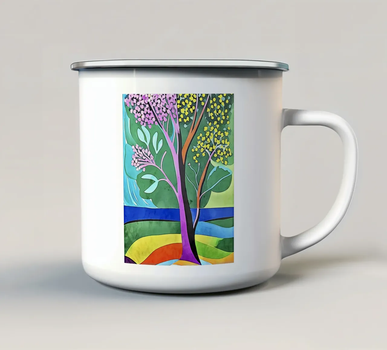 Paesaggio colorato, motivo #3 tazza in smalto da ZAMART