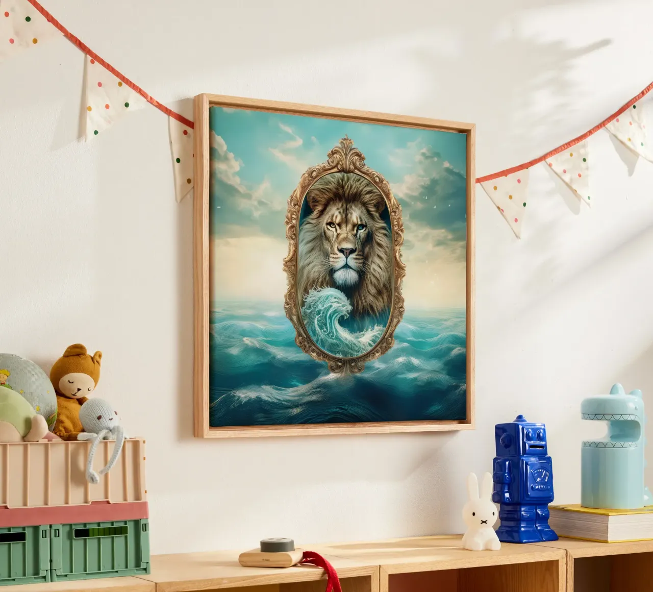 leeuw1 canvas met Baklijst van kimmindmuse