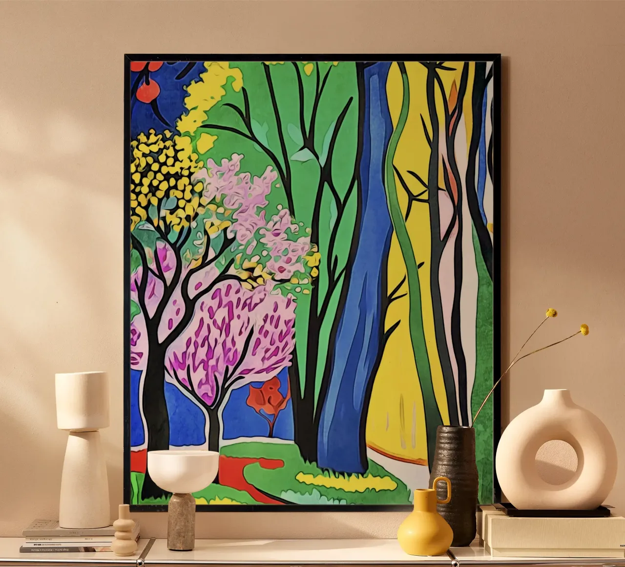 Paesaggio colorato, motivo 2 poster con telaio in alluminio da ZAMART