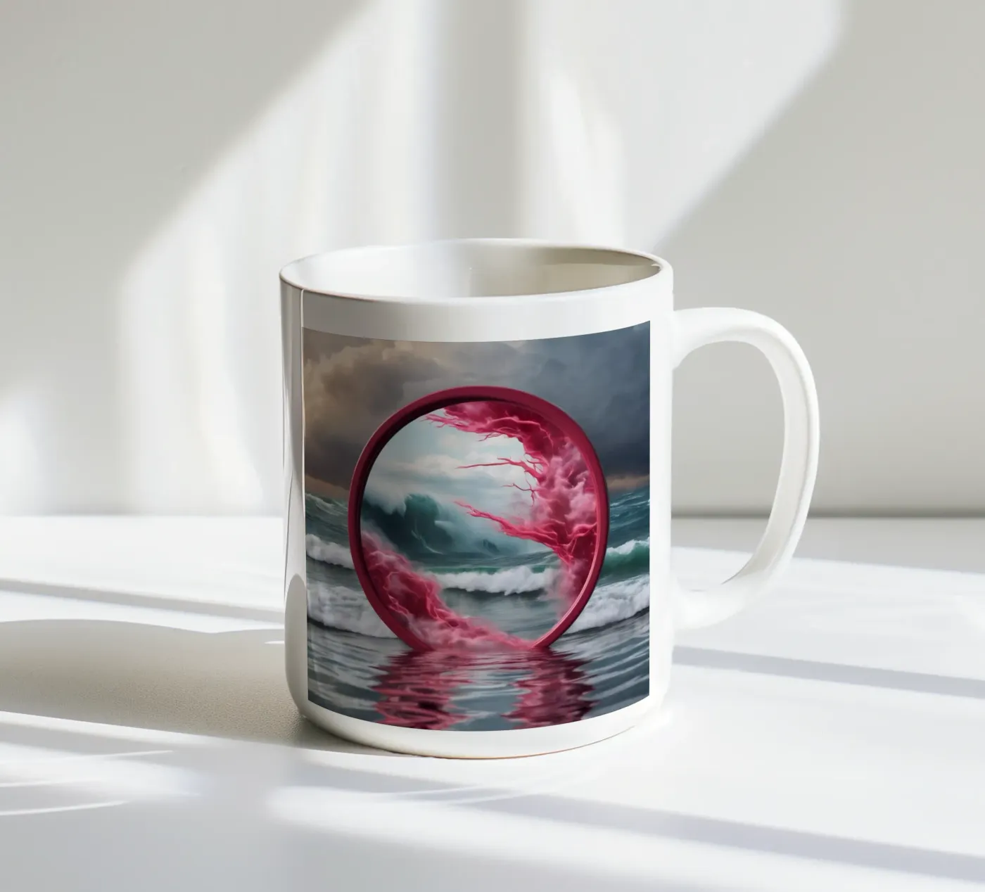 red wave ceramic mug by kimmindmuse