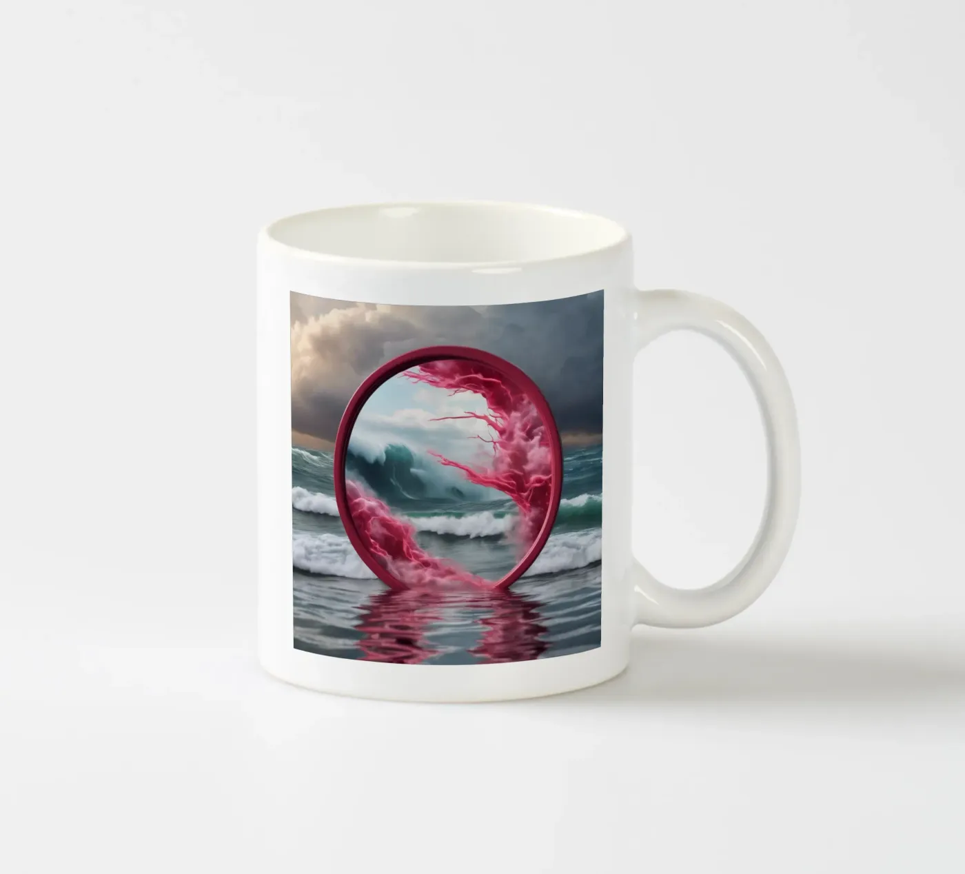 red wave ceramic mug by kimmindmuse