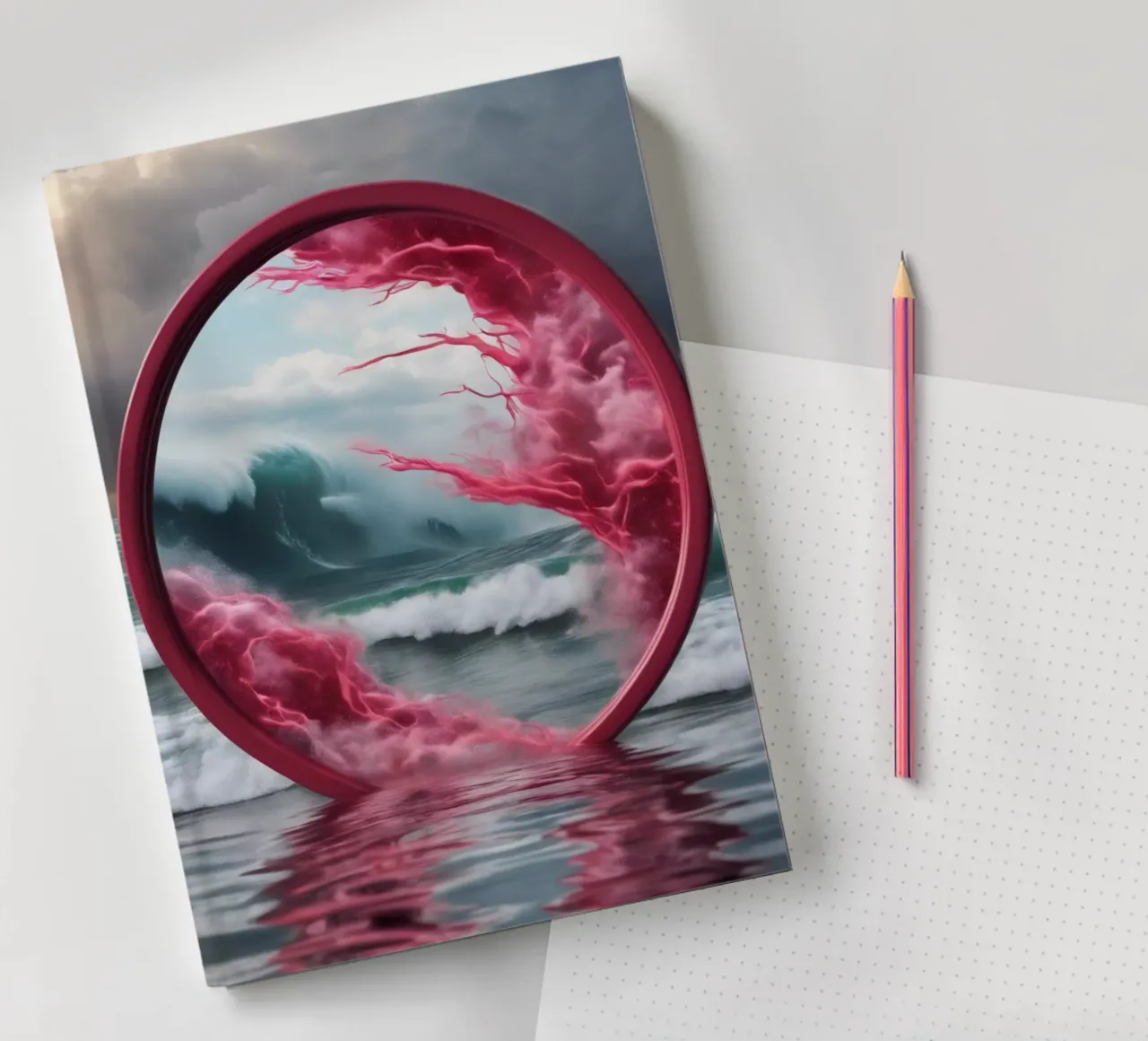 red wave notebook by kimmindmuse
