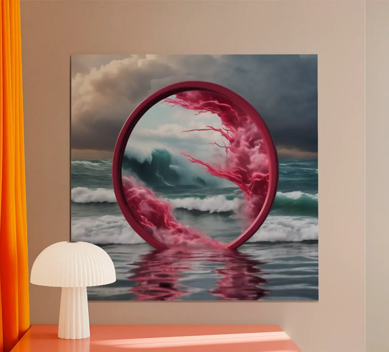 vague rouge poster avec cadre en plastique de kimmindmuse