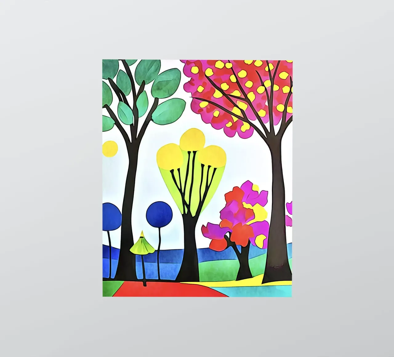 Kleurrijk landschap sticker van ZAMART