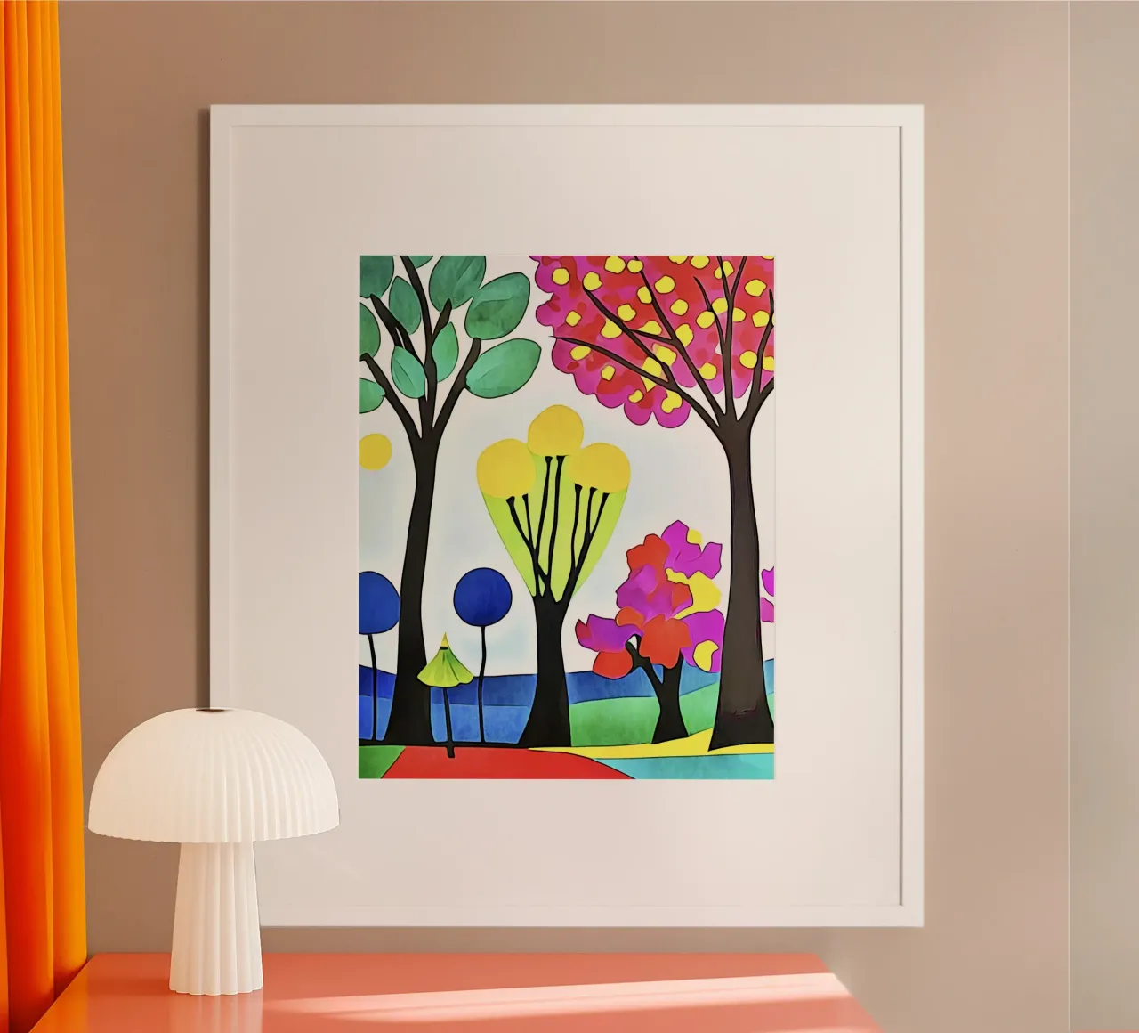 Paesaggio colorato poster con telaio in plastica da ZAMART