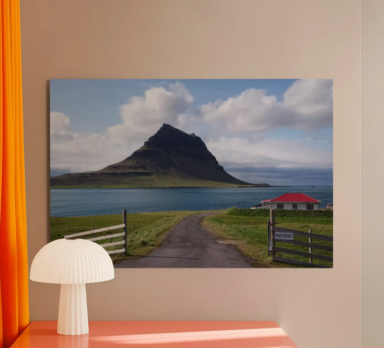 Mountain in Iceland by the sea alu-dibond by Fjöllart