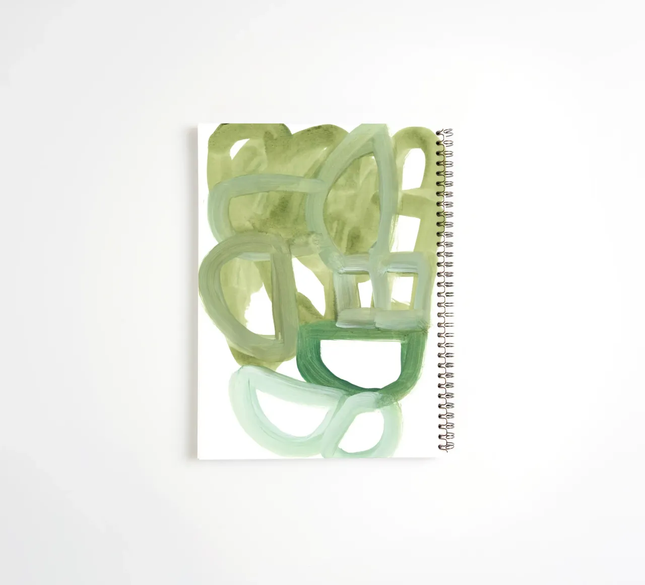green abstract form spiral notebook by IRIS LEHNHARDT FINE ART
