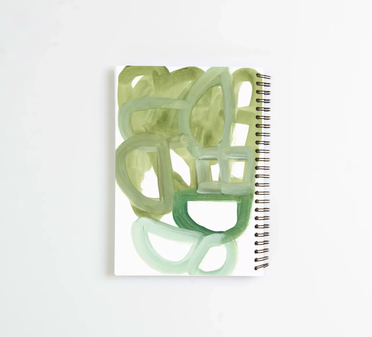 green abstract form spiral notebook by IRIS LEHNHARDT FINE ART