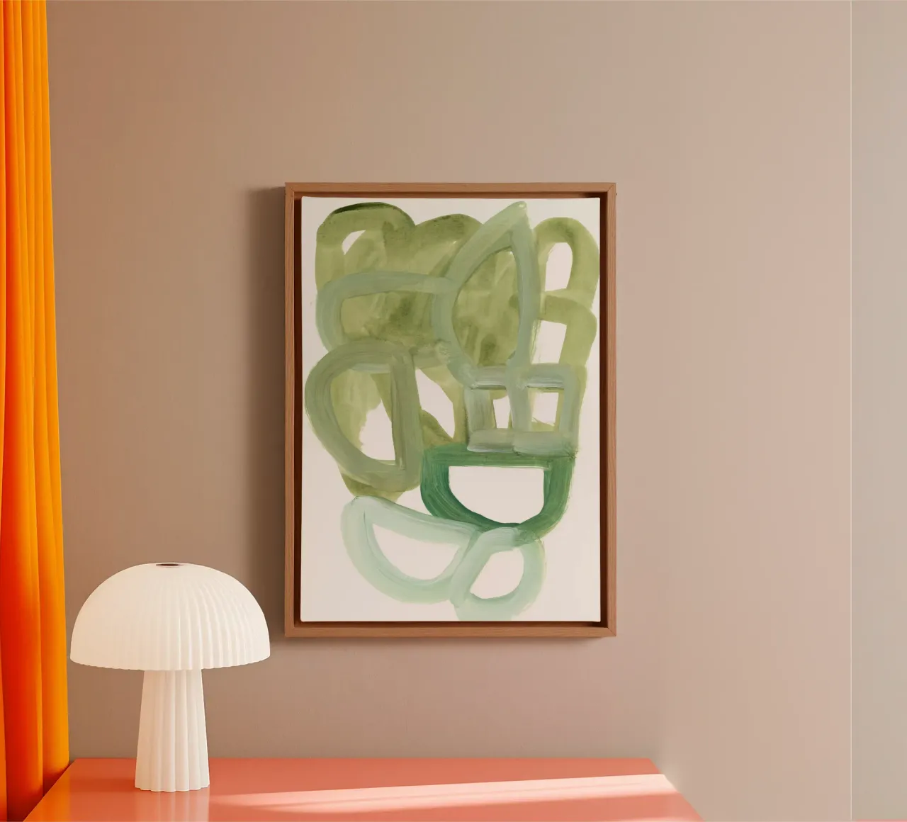 green abstract form canvas van IRIS LEHNHARDT FINE ART