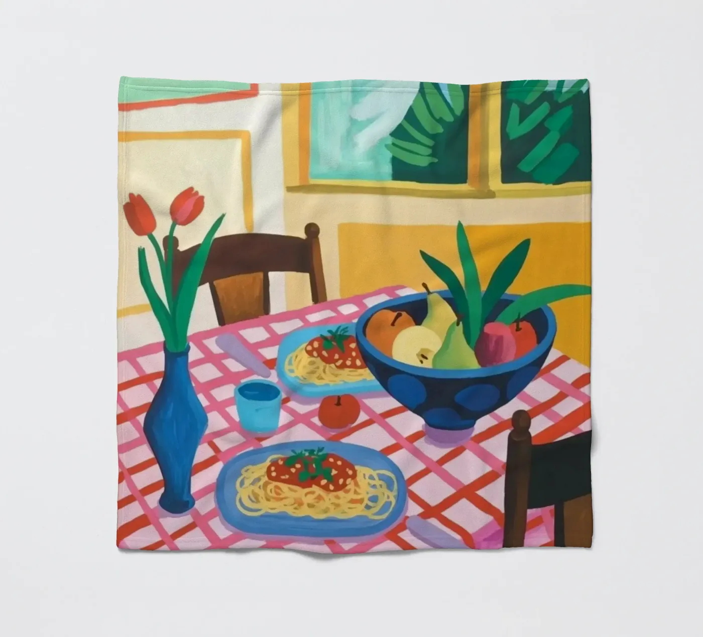Dining Table fleece blanket by Eliban
