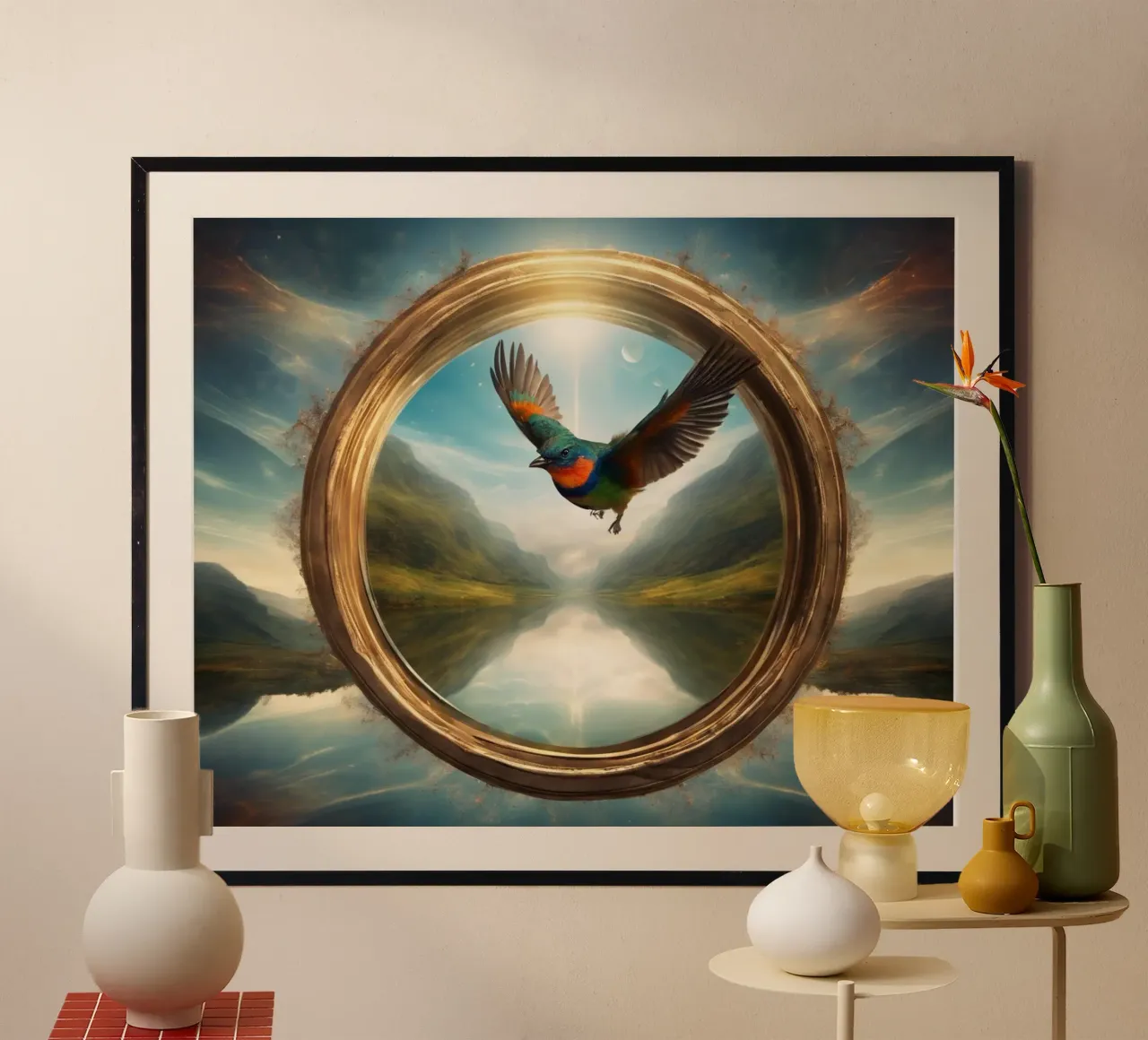 free1 poster with wooden frame by kimmindmuse