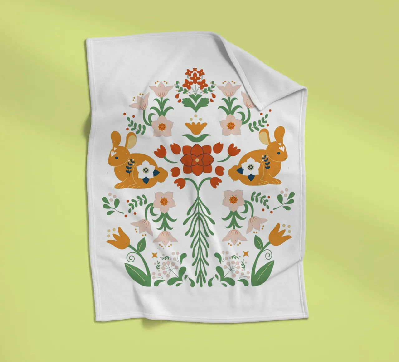 Flowers and Bunnies plaid polaire de Mostly Pink
