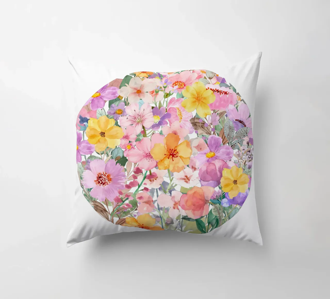 Pink Flower Circle decorative cushion by Mostly Pink