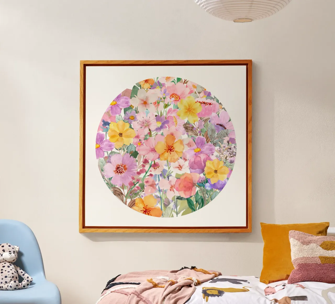 Pink Flower Circle acrylic glass by Mostly Pink