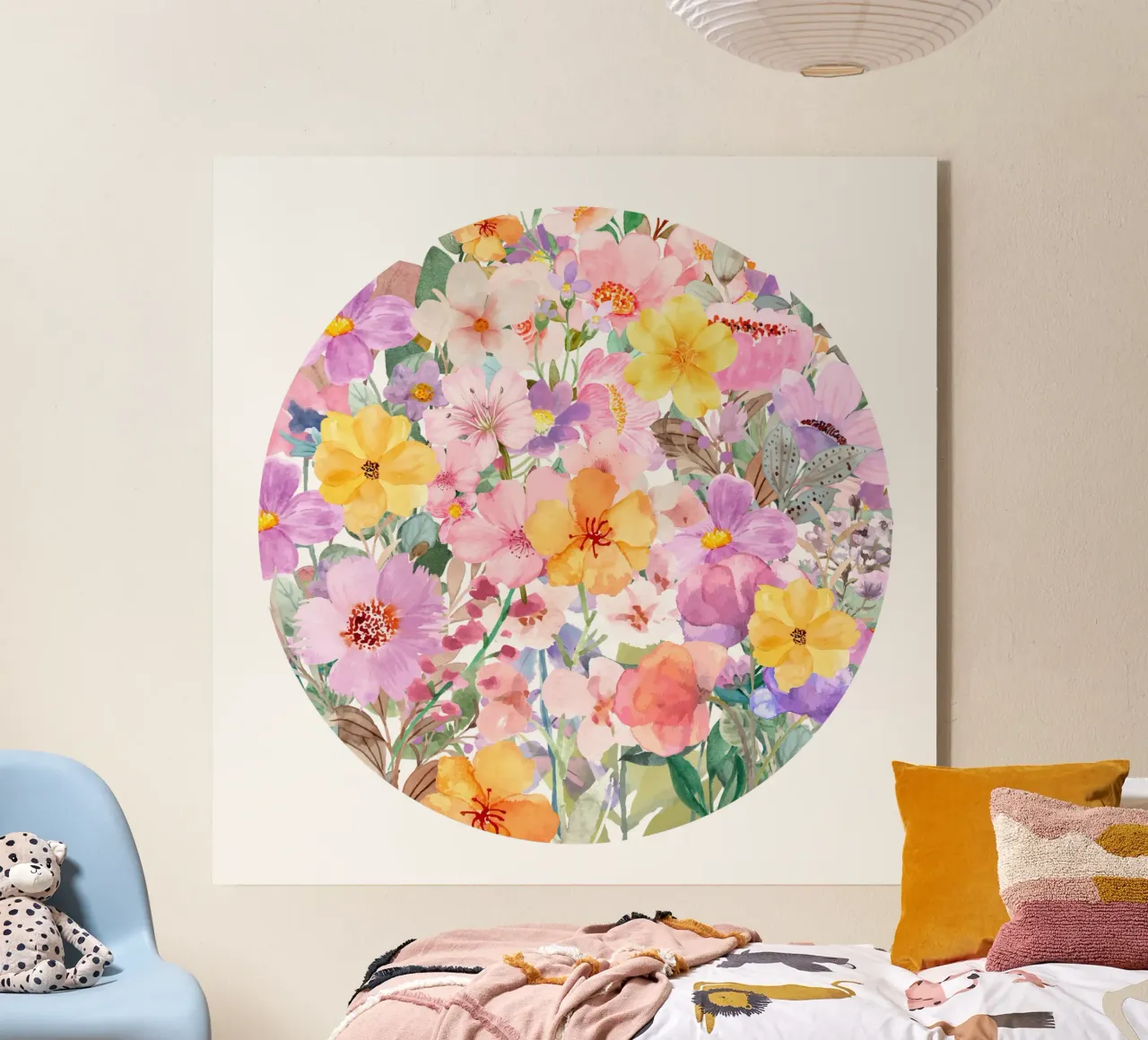 Pink Flower Circle acrylic glass by Mostly Pink