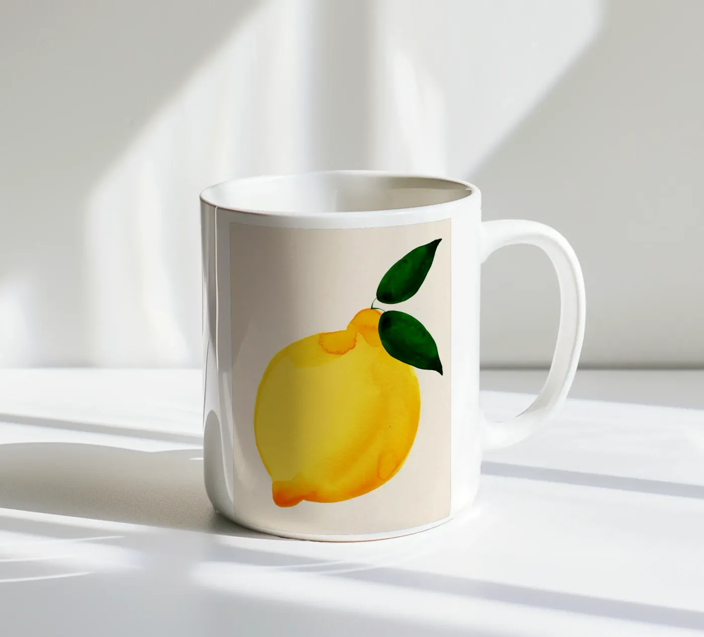 Lemon ceramic mug by Ekaterina Koroleva