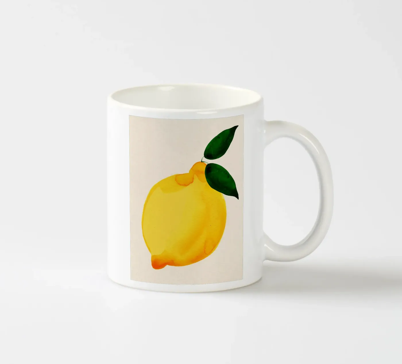 Lemon ceramic mug by Ekaterina Koroleva