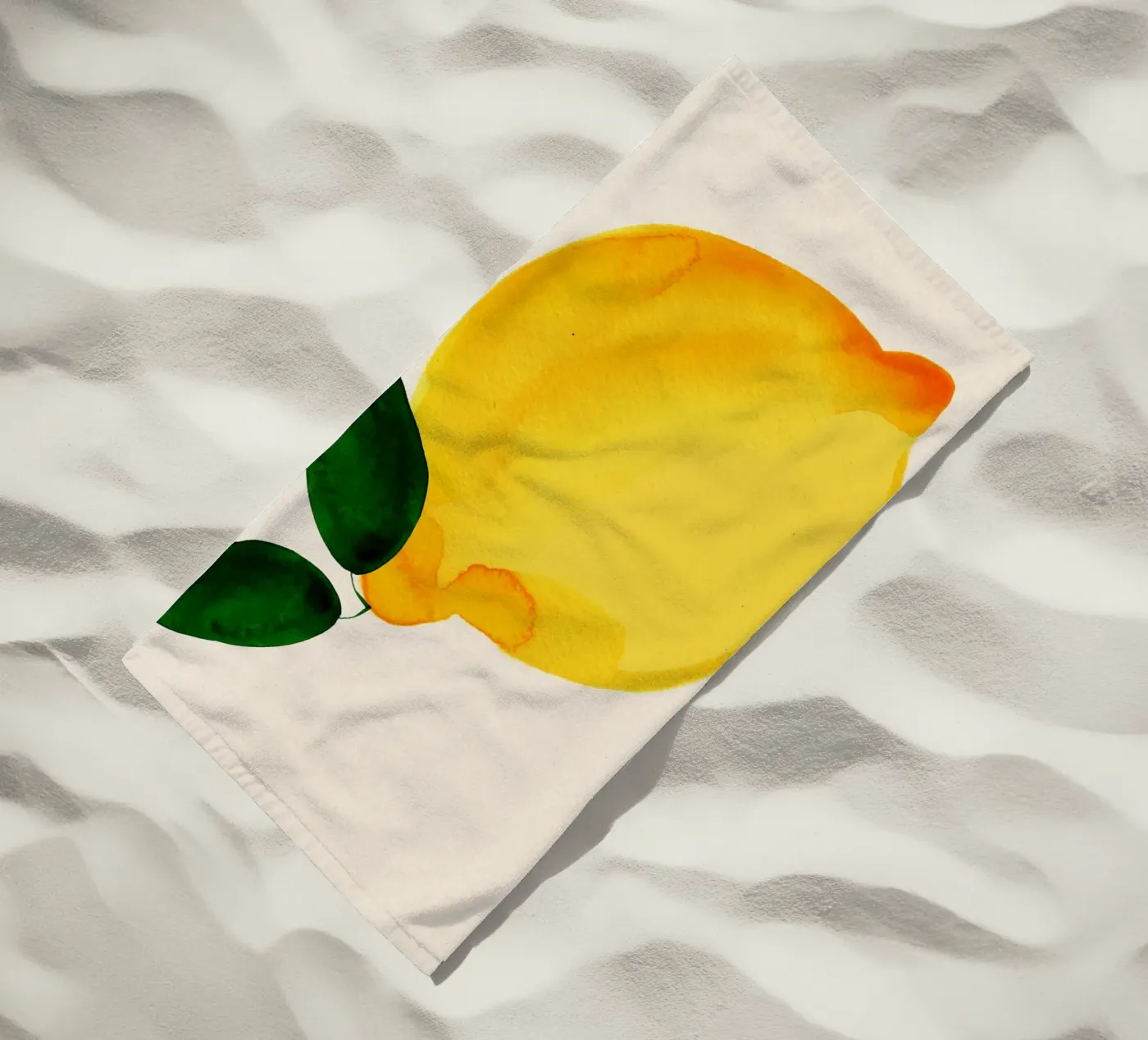 Lemon beach towel by Ekaterina Koroleva