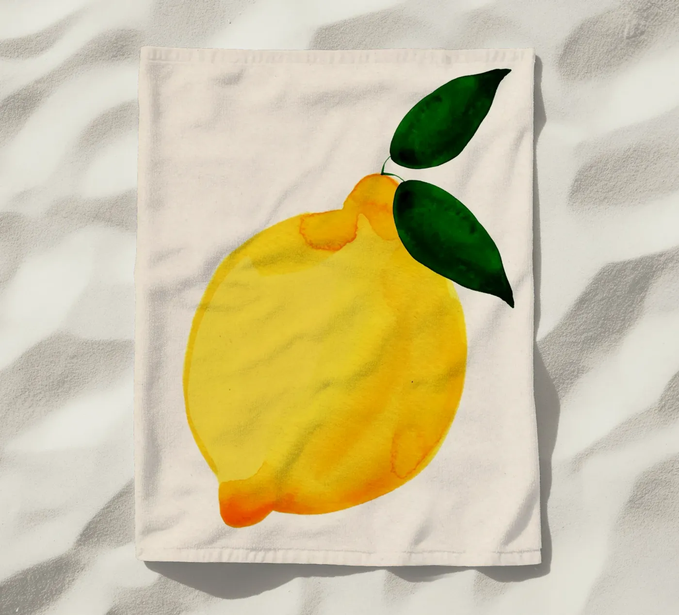 Lemon beach towel by Ekaterina Koroleva