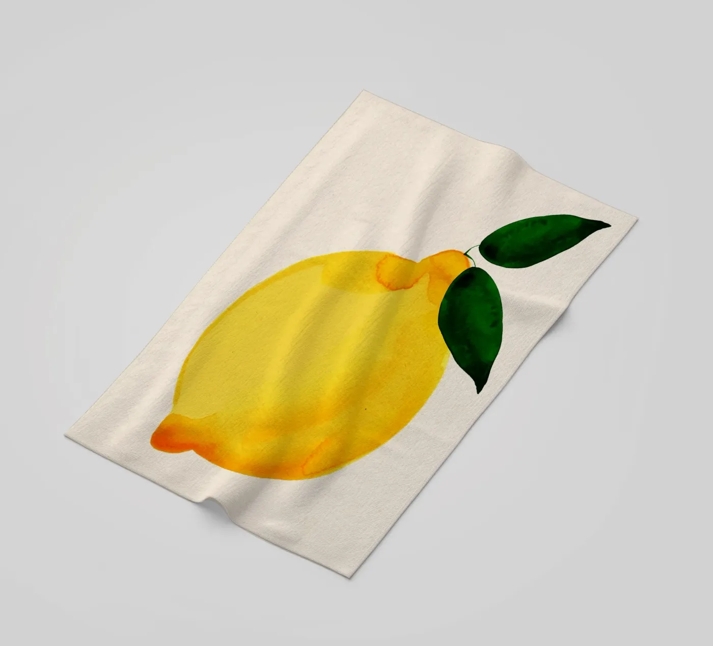 Lemon beach towel by Ekaterina Koroleva
