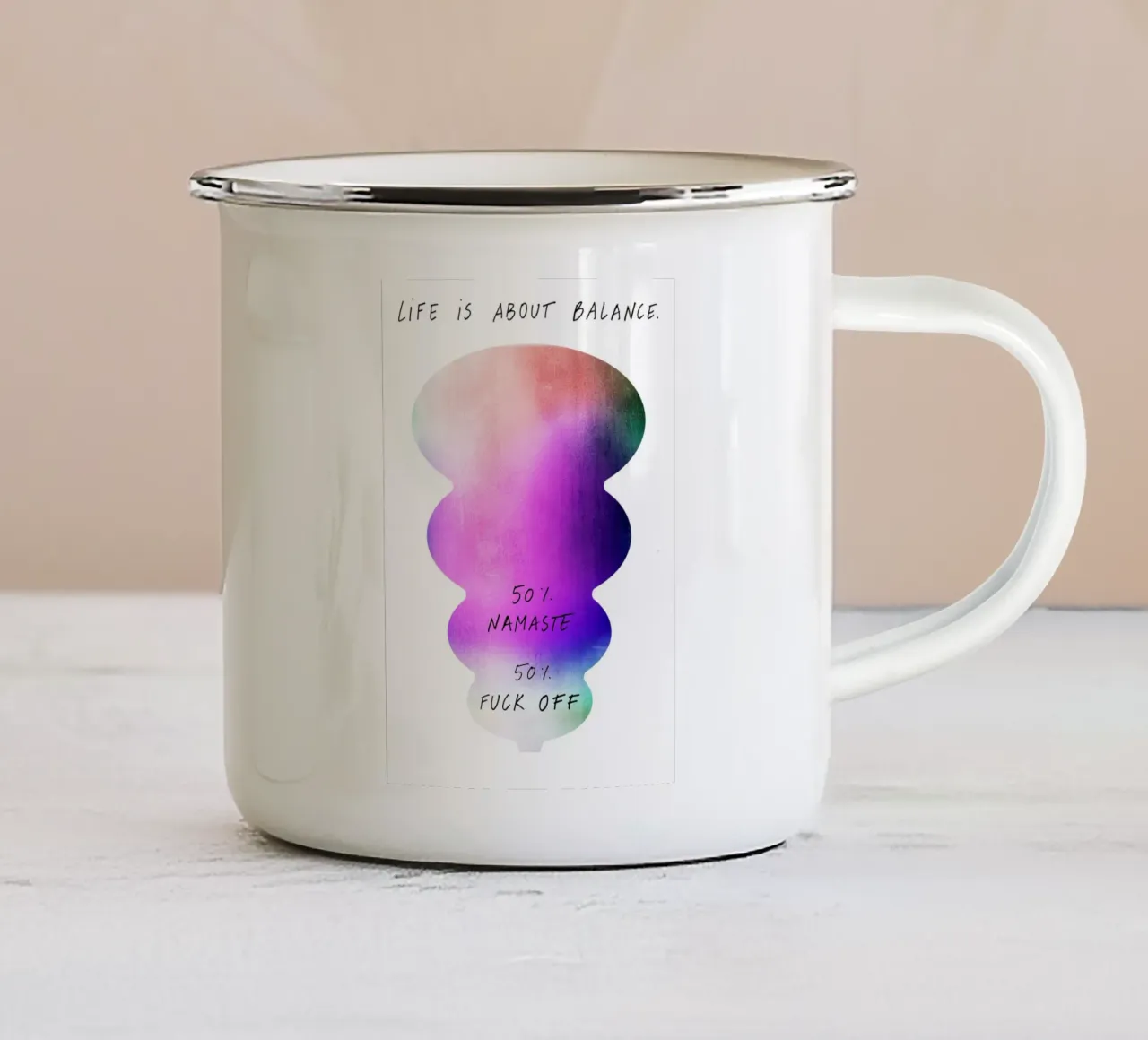 Life is tazza in smalto da STUDIO LEEMO