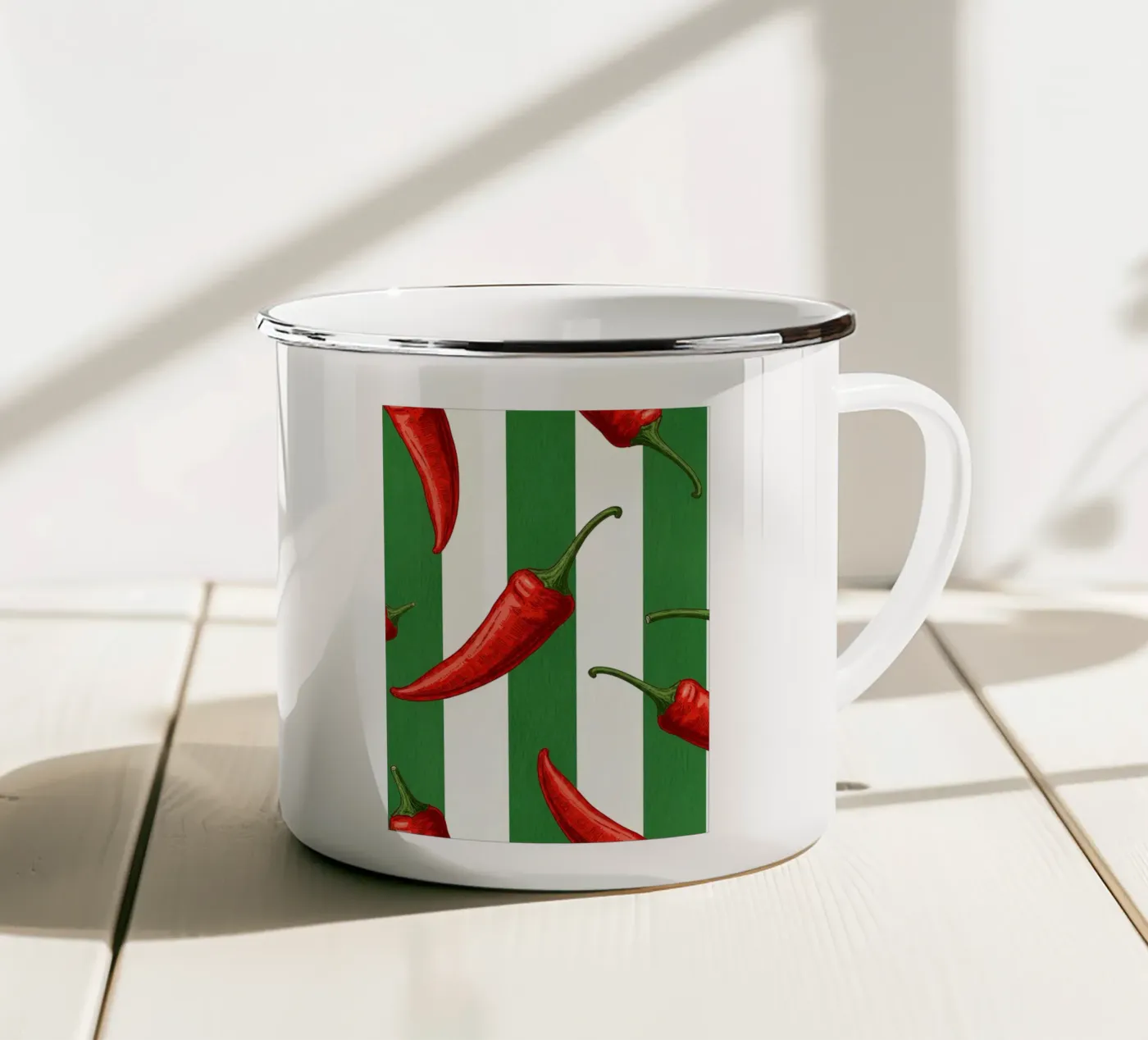 Hot Pattern enamel mug by thung thung