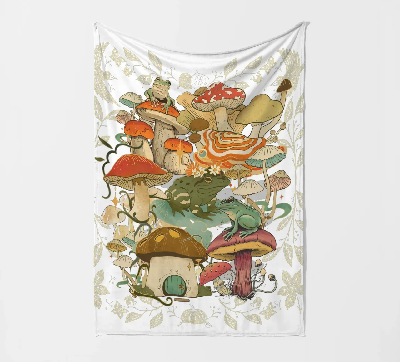 Rane e funghi coperta in pile da Mostly Pink
