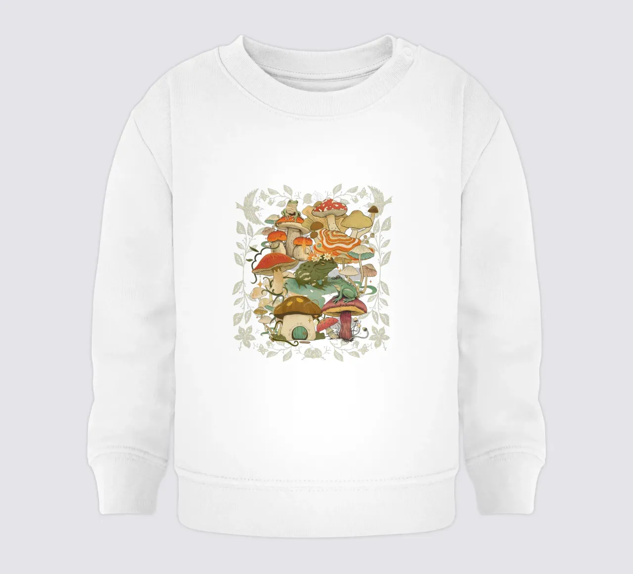 Ranas y setas sudadera de bebé de Mostly Pink