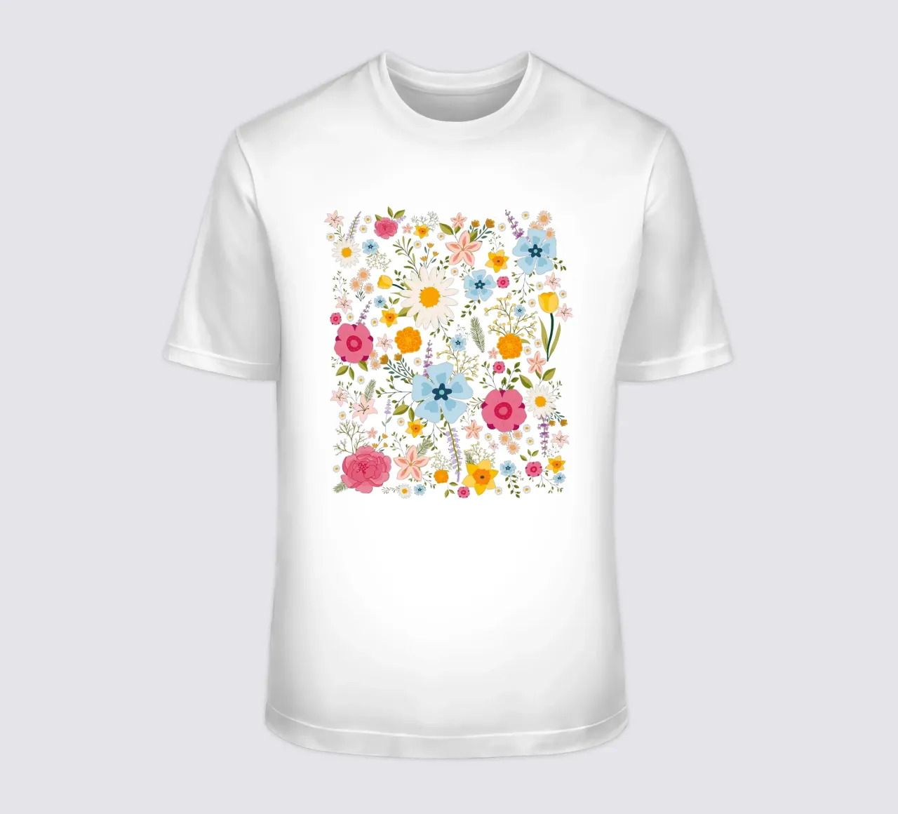 Fleurs de printemps motif coloré t-shirt de Mostly Pink