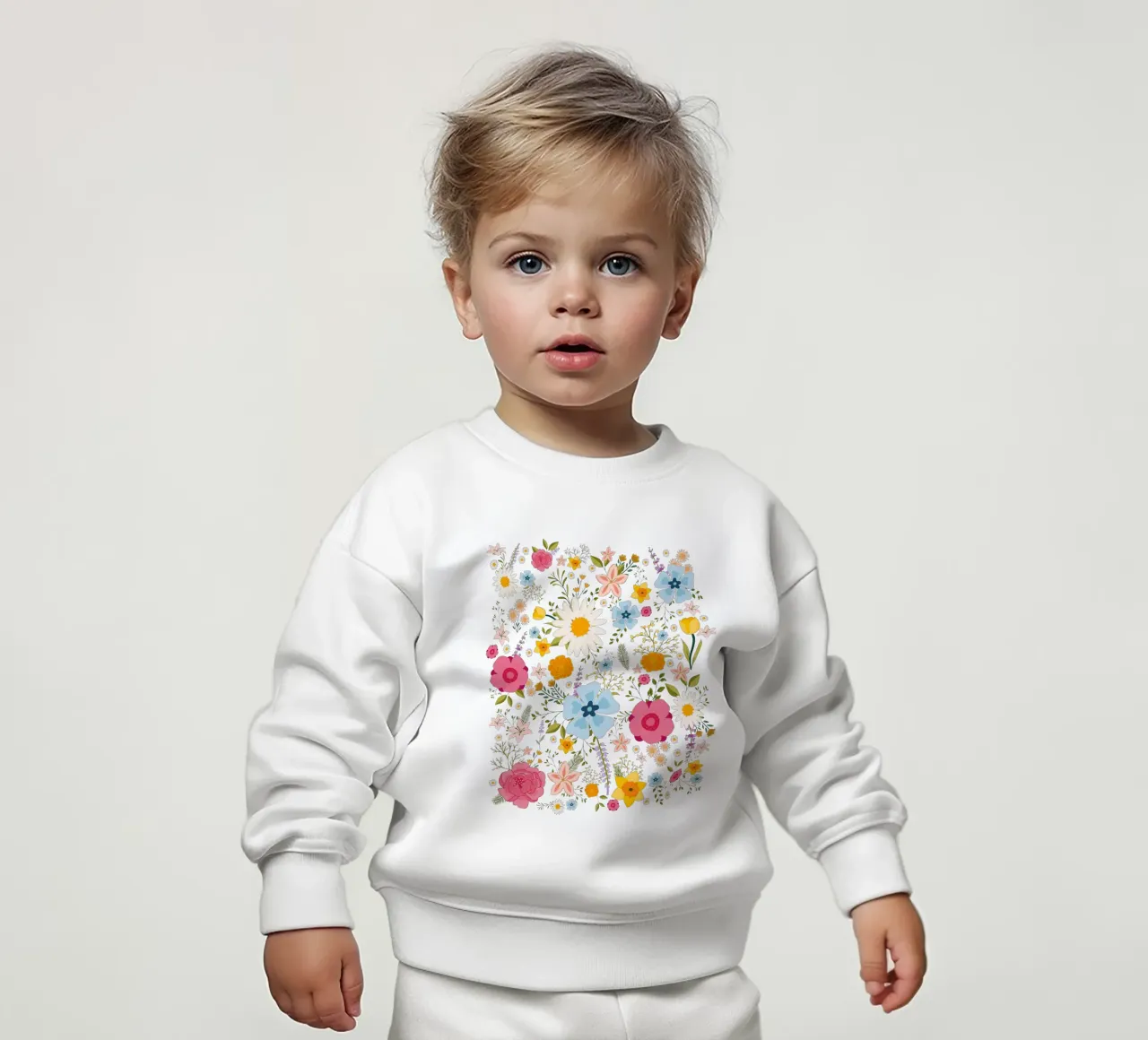 Spring Flowers Colorful Pattern baby sweatshirt by Mostly Pink