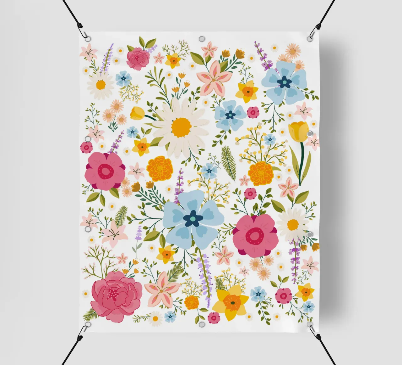 Fiori di primavera Modello colorato telo in pvc da Mostly Pink