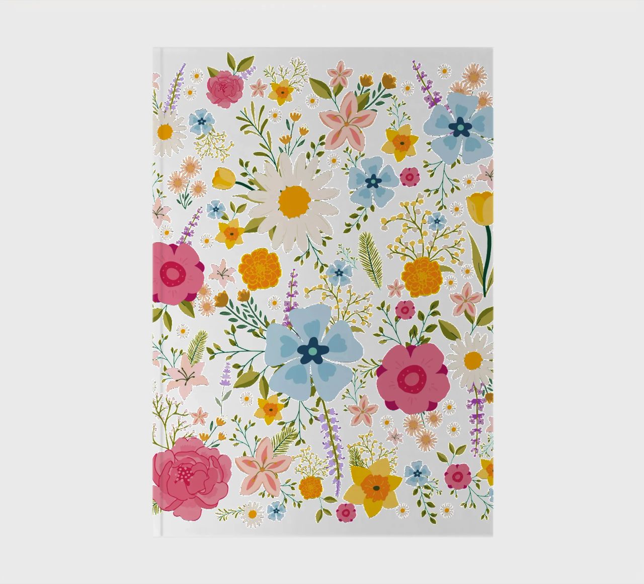 Spring Flowers Colorful Pattern notebook by Mostly Pink