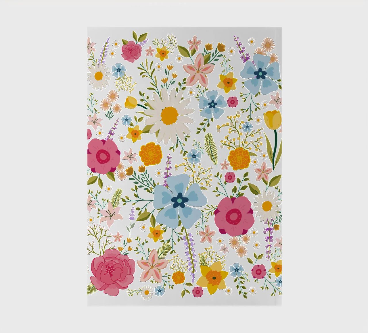 Spring Flowers Colorful Pattern notebook by Mostly Pink