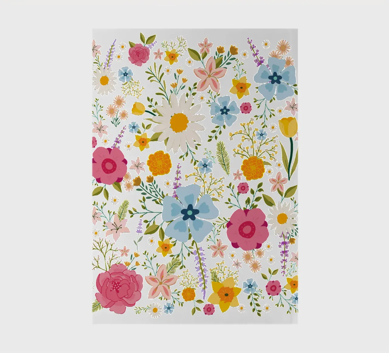 Fleurs de printemps motif coloré carnet de notes de Mostly Pink