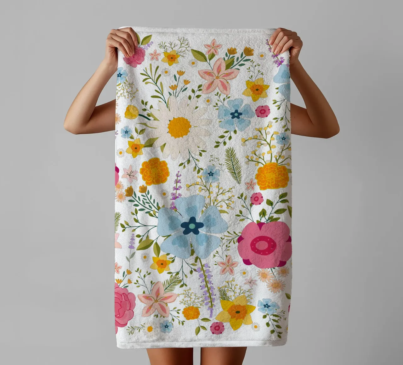 Fleurs de printemps motif coloré serviette de bain de Chérie Prints